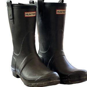 Hunter Original Short Boot, Matte Black Women's size 8